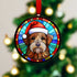 Welsh Terrier in Santa Hat Suncatcher Decoration